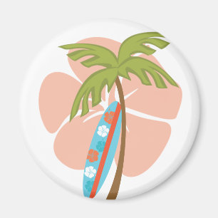 Hibiskus-Surfbrett Magnet