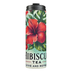Hibiskus Tee Design AI Art Thermosbecher