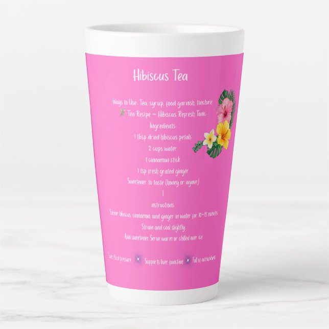 Hibiskus Tee Rezept Tasse - Küche mit Blumenmotive (Vorderseite)