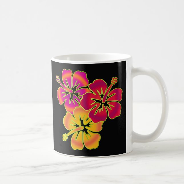 Hibiskus Trio | BG schwarz Kaffeetasse (Rechts)
