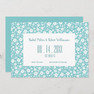 Hibiskus Tropical Turquoise Wedding Save The Date