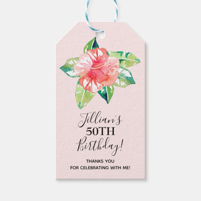 Hibiskus tropische Blüte Geschenkanhänger (Vorderseite)