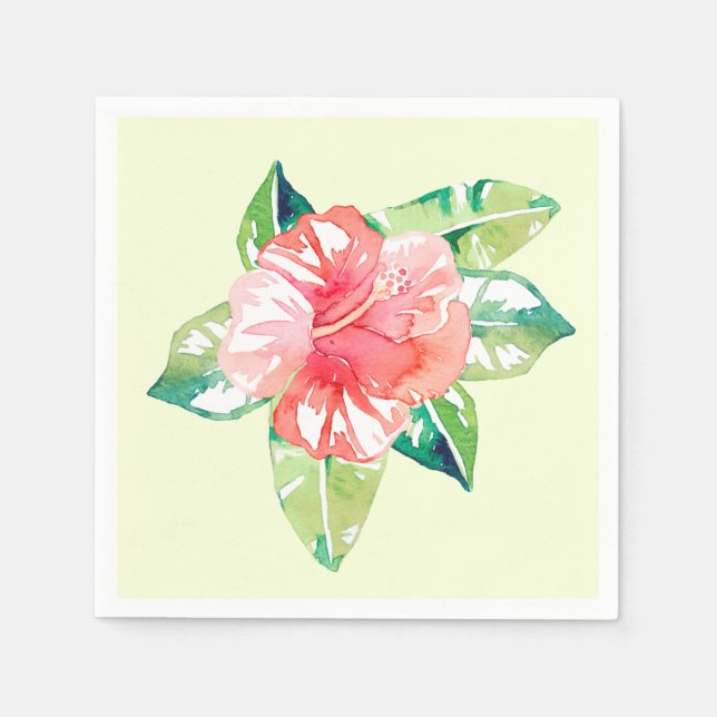Hibiskus tropische Blüte Serviette (Vorderseite)