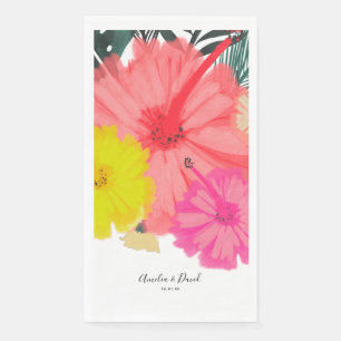 Hibiskus Tropische Handgezeichnete Florale Hochzei Serviette