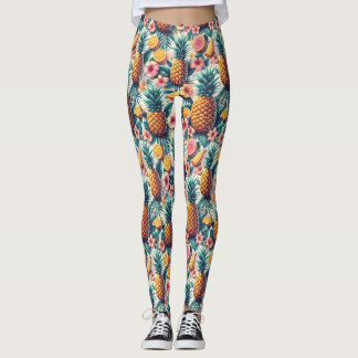 Hibiskus und Ananas Leggings