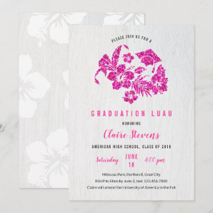 Hibiskus und Cap Abschluss Luau Einladung