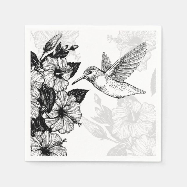 Hibiskus und Kolibri Serviette (Vorderseite)