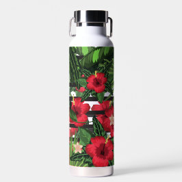 Hibiskus und Palmen Trinkflasche