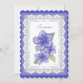 Hibiskus und Spitze BLAU