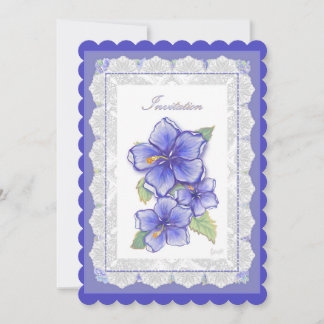 Hibiskus und Spitze BLAU