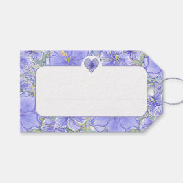 Hibiskus und Spitze BLAU Geschenkanhänger