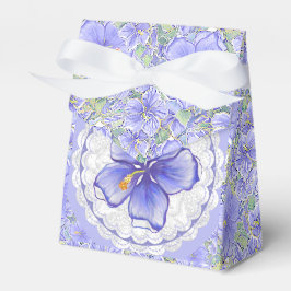 Hibiskus und Spitze BLAU Geschenkschachtel