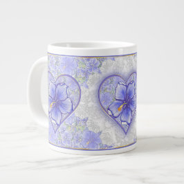 Hibiskus und Spitze BLAU Jumbo-Tasse