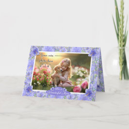 Hibiskus und Spitze BLAU Karte