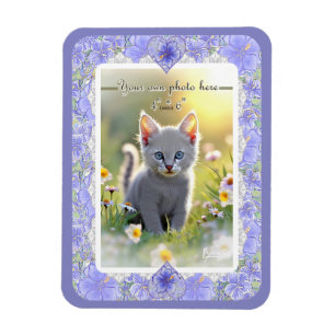 Hibiskus und Spitze BLAU Magnet