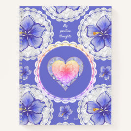 Hibiskus und Spitze BLAU Notizbuch