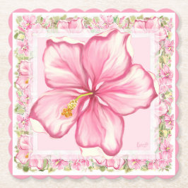 Hibiskus und Spitzen PINK Untersetzer