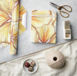 Hibiskus und Spitzen YELLOW Geschenkpapier