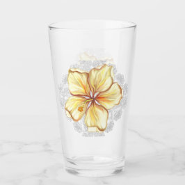 Hibiskus und Spitzen YELLOW Glas