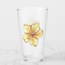 Hibiskus und Spitzen YELLOW Glas
