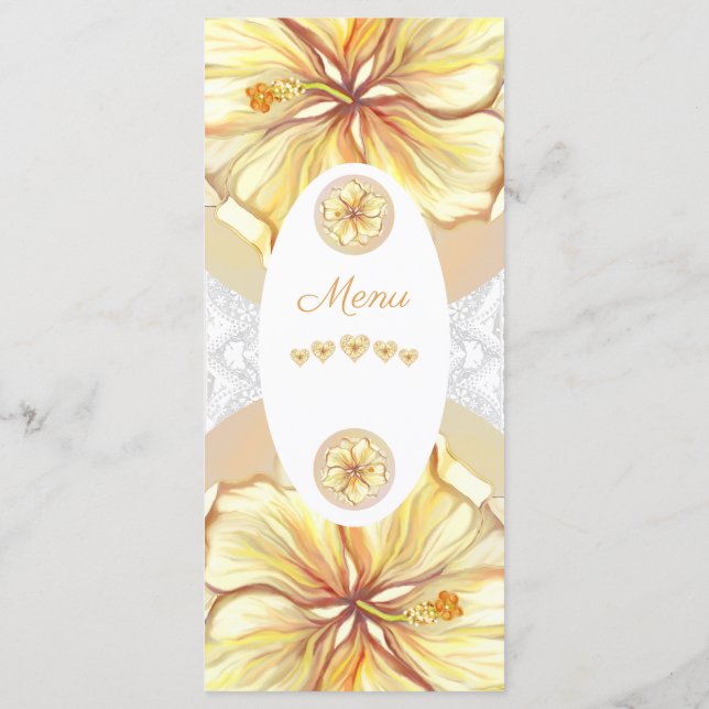 Hibiskus und Spitzen YELLOW Menükarte (Rückseite)