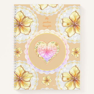 Hibiskus und Spitzen YELLOW Notizbuch