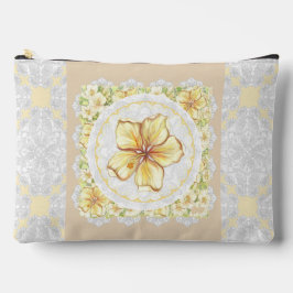 Hibiskus und Spitzen YELLOW Zubehörtasche