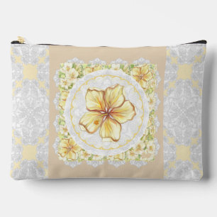 Hibiskus und Spitzen YELLOW Zubehörtasche