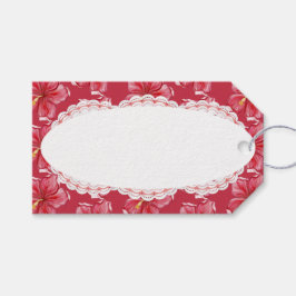 Hibiskus und Spitzenleistung ROT Geschenkanhänger