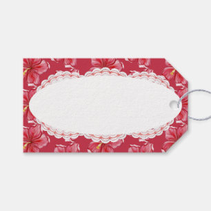 Hibiskus und Spitzenleistung ROT Geschenkanhänger
