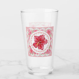 Hibiskus und Spitzenleistung ROT Glas