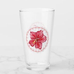 Hibiskus und Spitzenleistung ROT Glas