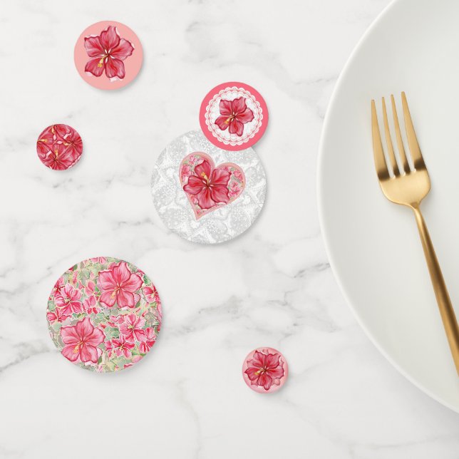 Hibiskus und Spitzenleistung ROT Konfetti (Gruppe)