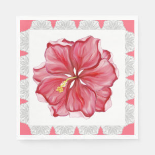 Hibiskus und Spitzenleistung ROT Serviette