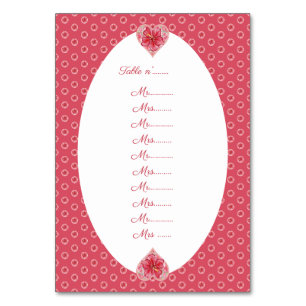 Hibiskus und Spitzenleistung ROT Tischnummer