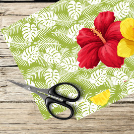 Hibiskus und tropische Blätter Seidenpapier