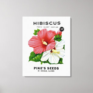 Hibiskus-Vintages Samen-Paket Leinwanddruck