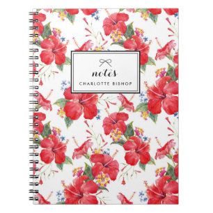 Hibiskus von Aquarellen und Muster von Lantana Notizblock