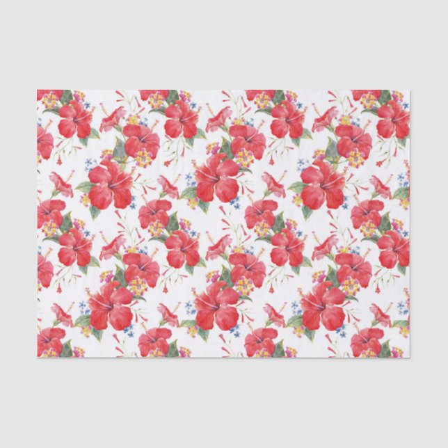 Hibiskus von Aquarellfarben und Muster von Lantana Seidenpapier (Vorderseite)