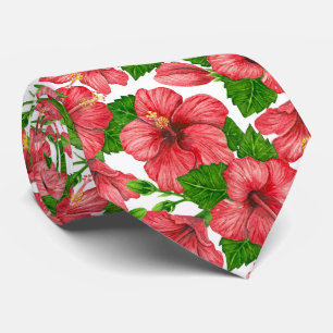Hibiskus Wasserfarbenmuster Krawatte