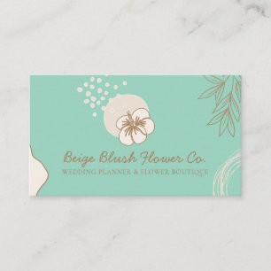 Hibiskus Wedding Calligrafy Blume grün Visitenkarte