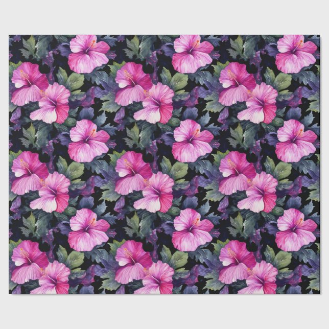 Hibiskus-Wrapping-Papier Geschenkpapier (Saum)