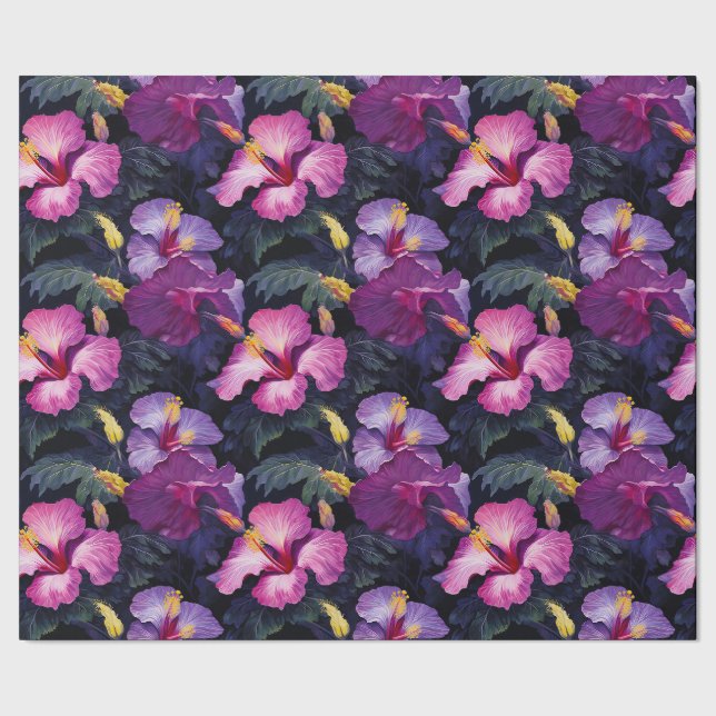 Hibiskus-Wrapping-Papier Geschenkpapier (Saum)