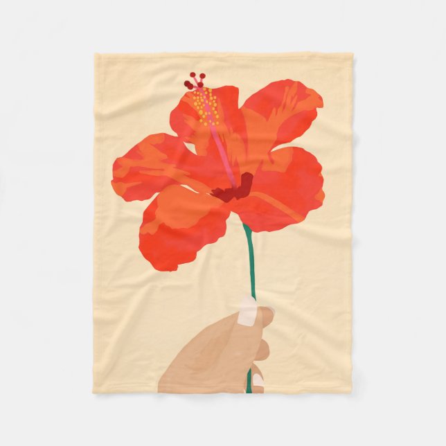 Hibiskus Zuneigung Fleecedecke (Vorderseite)