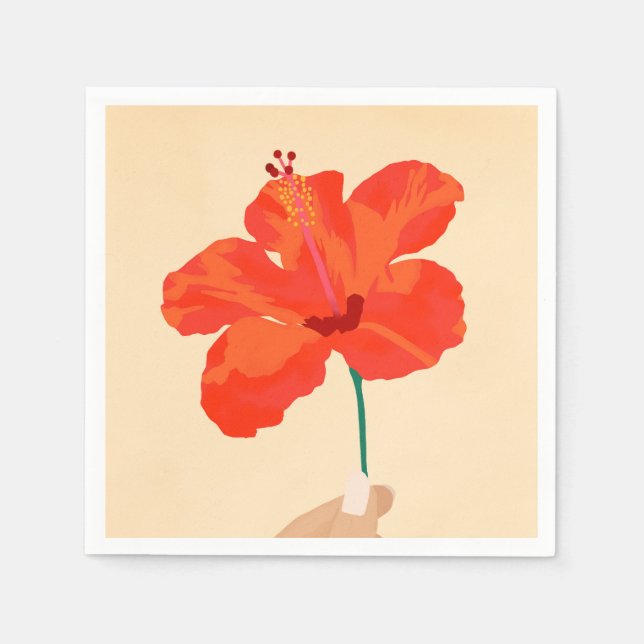 Hibiskus Zuneigung Serviette (Vorderseite)