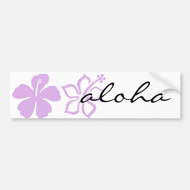 Hibiskusaloha Blumenlavendel Autoaufkleber (Vorne)