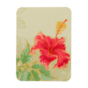 Hibiskusblüte auf getöntem Hintergrund Magnet