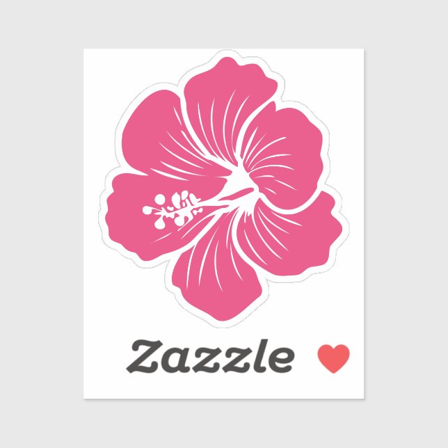 Hibiskusblüte in Magenta oder Violett Aufkleber (Blatt)
