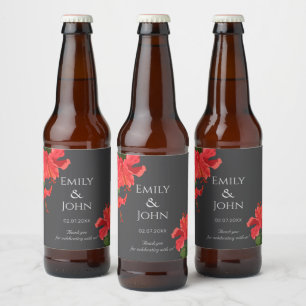 Hibiskusblüten-Bierflaschenetikett Bierflaschenetikett