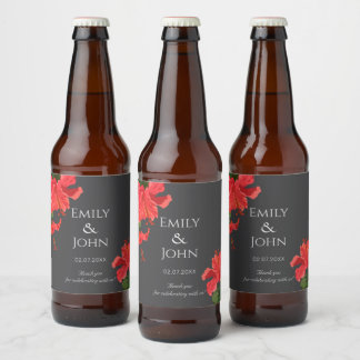 Hibiskusblüten-Bierflaschenetikett Bierflaschenetikett